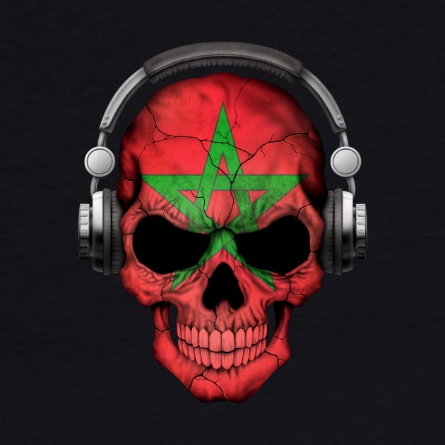 Dark Skull Deejay with Moroccan Flag by jeffbartels